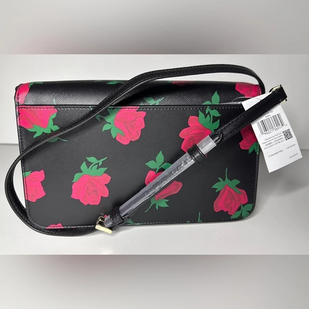 Kate Spade Crossbody Madison Rose Toss Print, NWT